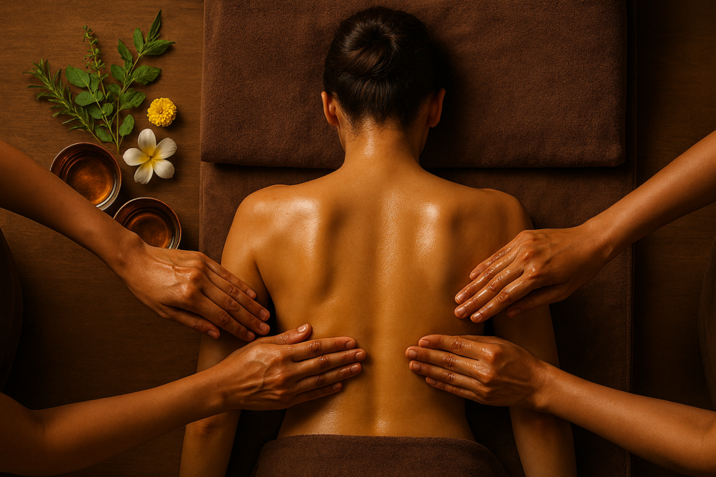 Traditional Abhyanga full body oil massage by certified Ayurvedic therapist at Swaanubhutii Pune