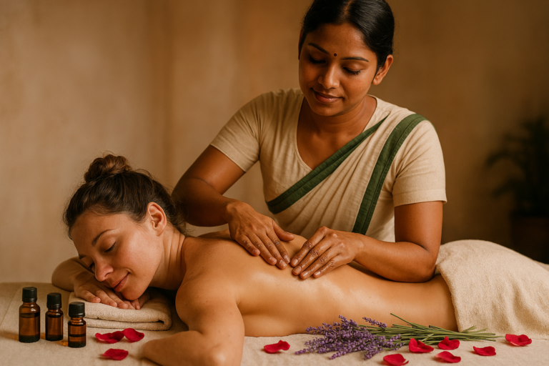 Aromatherapy massage with essential oils for stress relief and emotional balance at Swaanubhutii Pune